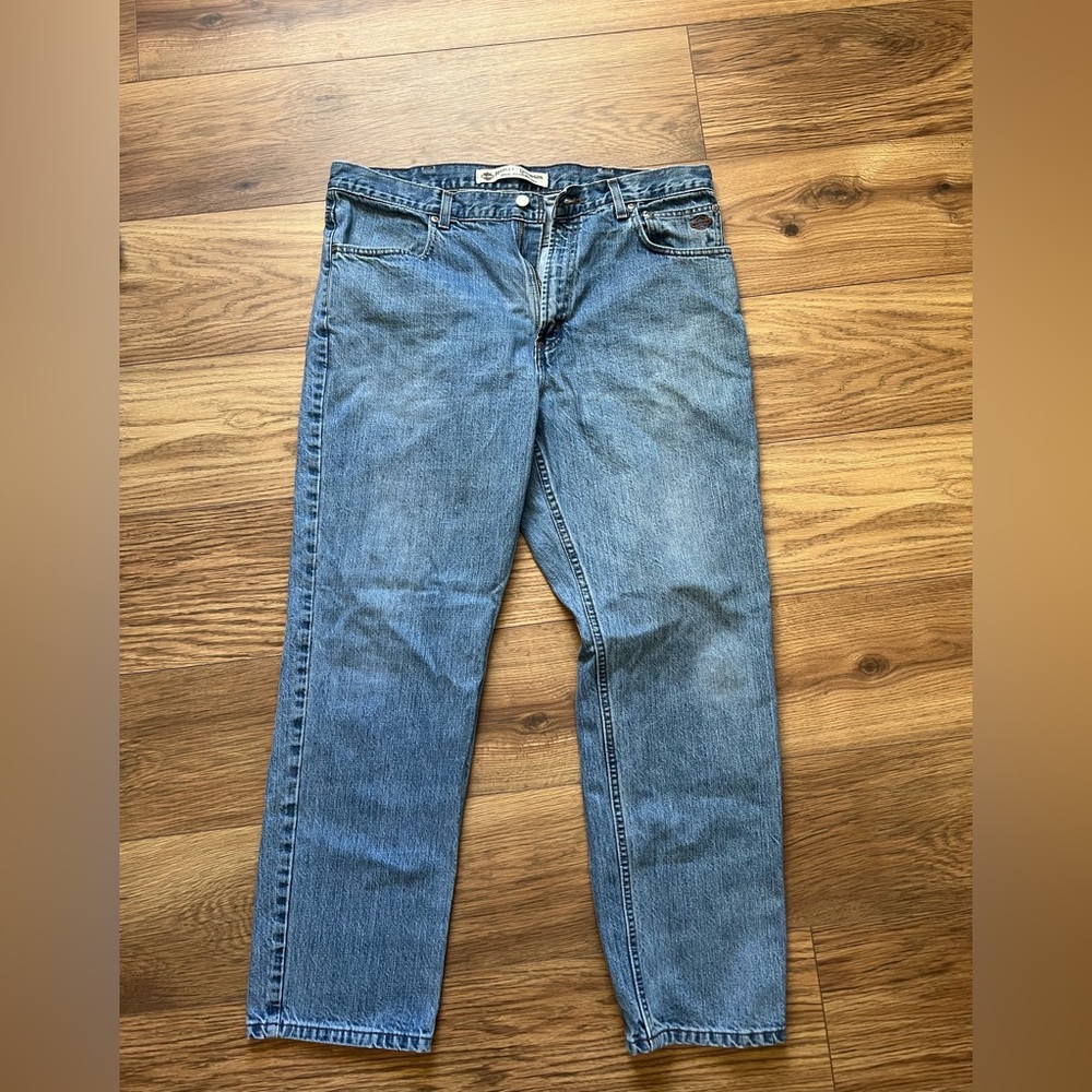 Harley-Davidson Jeans Mens 38x30 Blue Excellent Relaxed Straight Leg Biker Denim